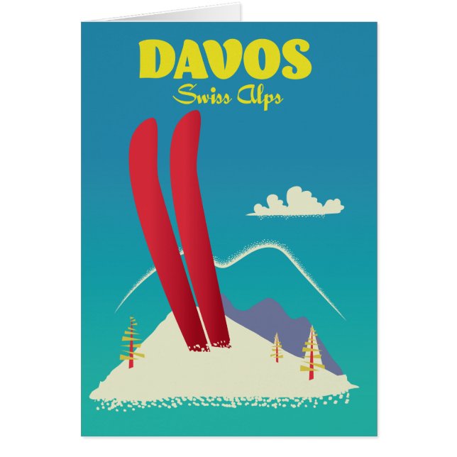 Cartão Davos Alpes Suíços (Frente)