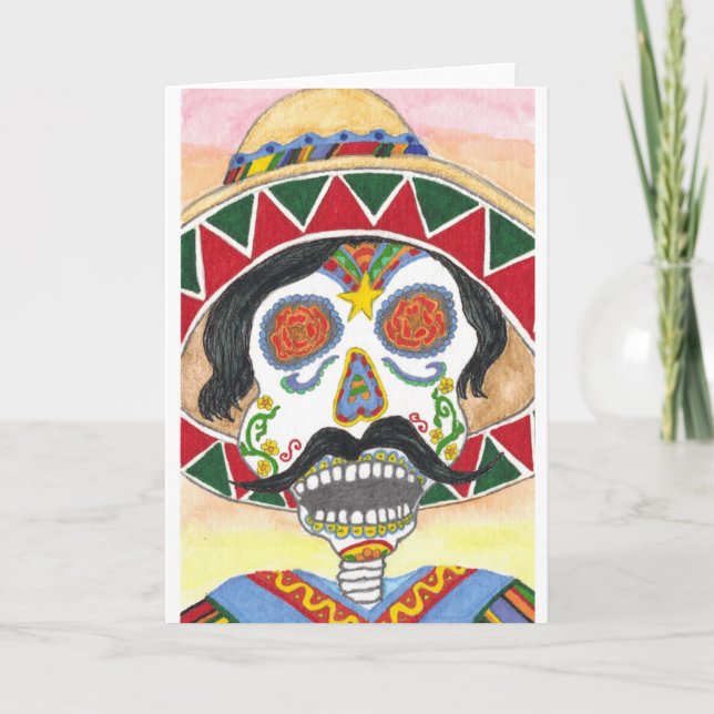 Cartão Day of the Dead Mariachi (Frente)
