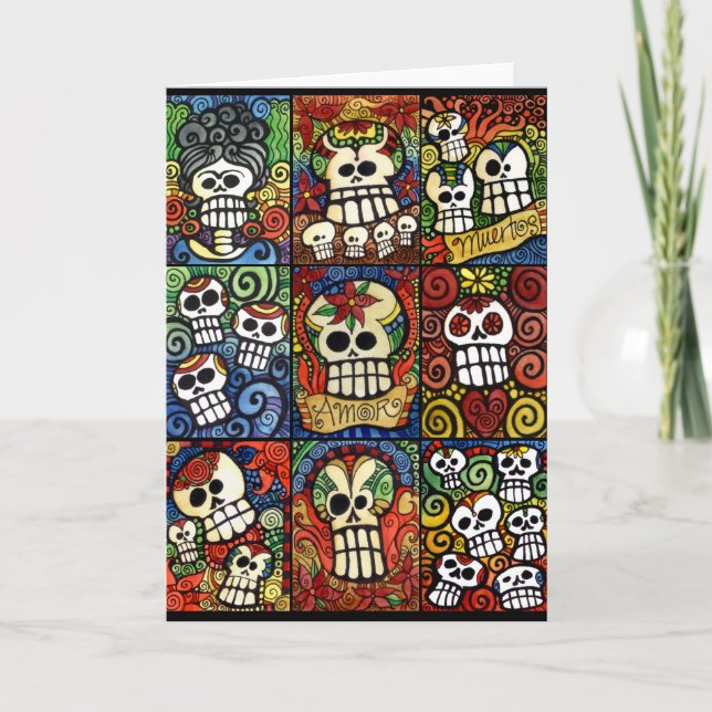 Cartão Day of the Dead Sugar Skulls Collection (Frente)