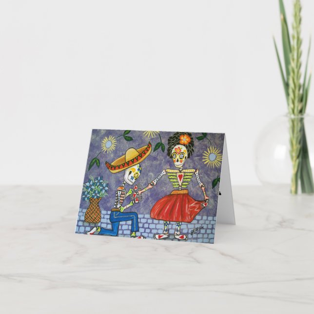 Cartão Day of the Dead The Proposal Wedding Date Notecard (Frente)