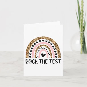 Cartão Day Rock The Test Teacher Engraçado Rainbow Testin