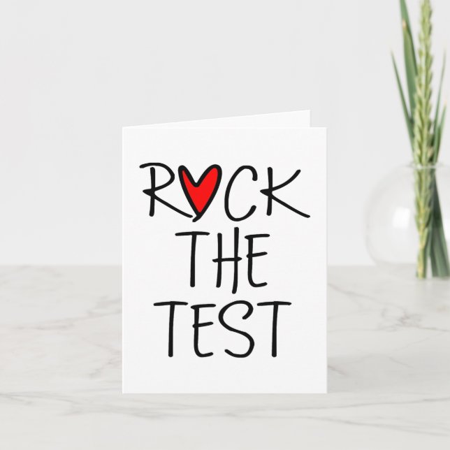 Cartão Day Rock The Test Teacher Testing Day Engraçado Pr (Frente)