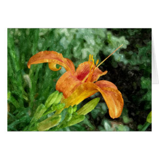 Cartão Daylily Watercolor