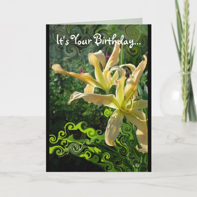 Cartão Daylily Whimsy Birthday (Frente)