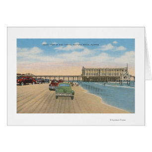 Cartão Daytona Beach, FL - Beach View of Pier Casino