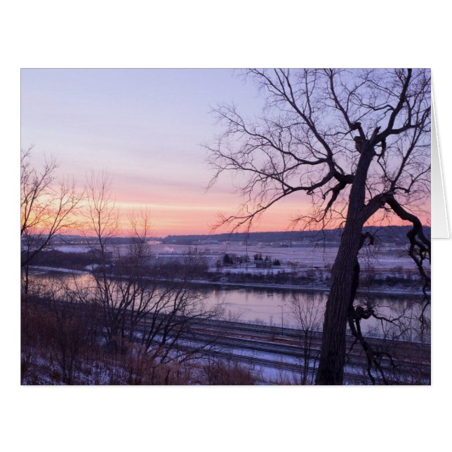 Cartão Dayton's Bluff Sunrise (Frente horizontal)