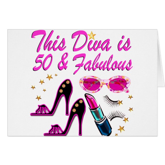 CARTÃO DAZZLING 50TH DIVA (Frente horizontal)
