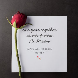 Cartão de 1º Aniversário de Casamento para Marido