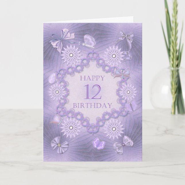 Cartão de 12 com flores lavandas (Frente)