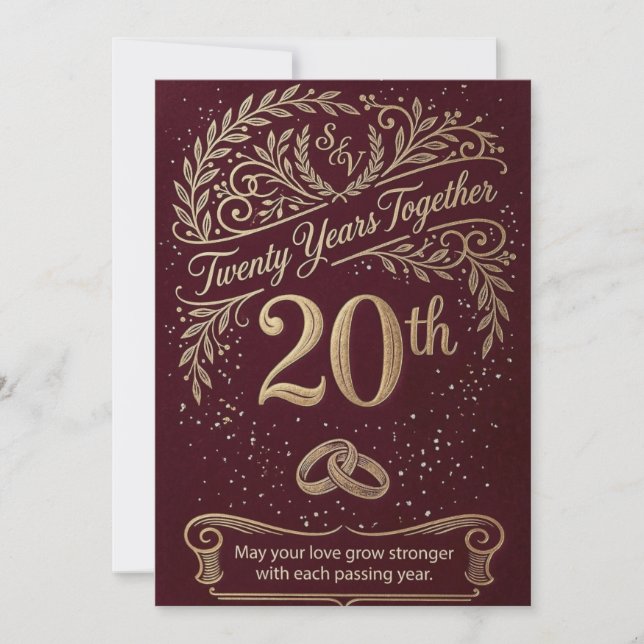 Cartão de 20º Aniversário do Maroon (Frente)