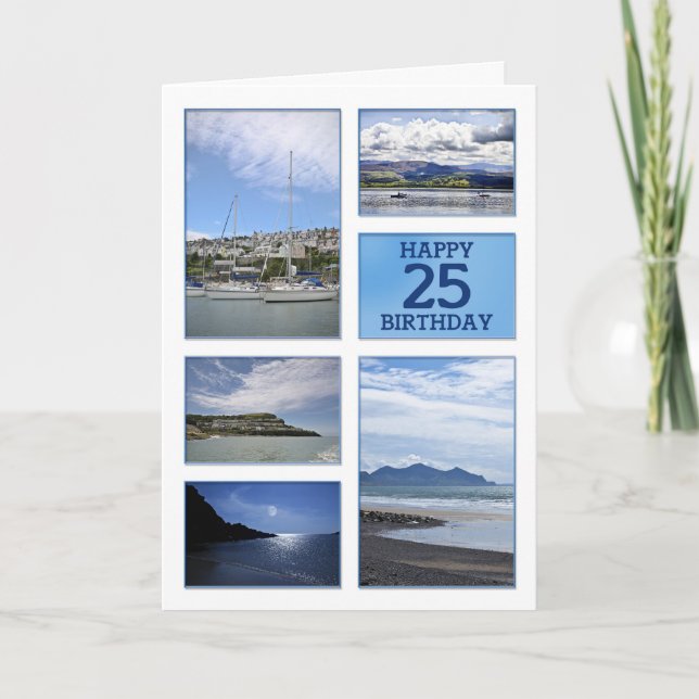 Cartão de 25 de aniversário Seascapes (Frente)