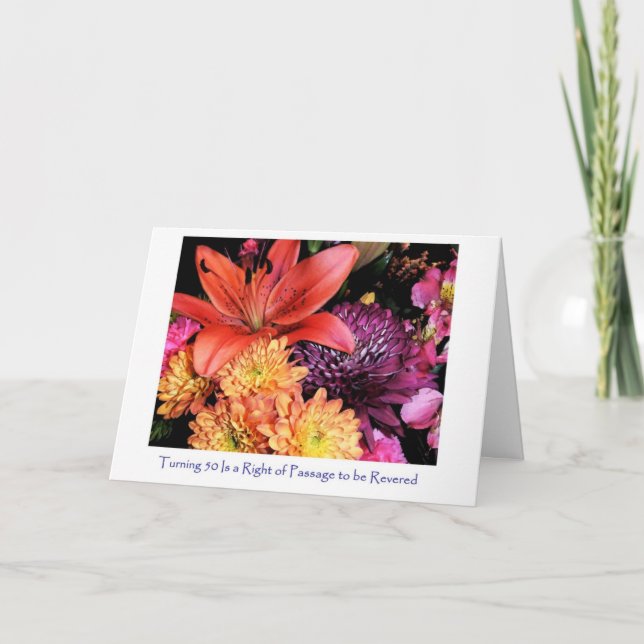 Cartão de 50º aniversário Humoroso de Diva para Mu (Frente)