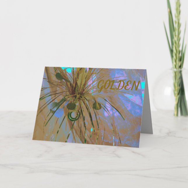 Cartão de 50 anos de Convite de Casamento de ouro (Frente)