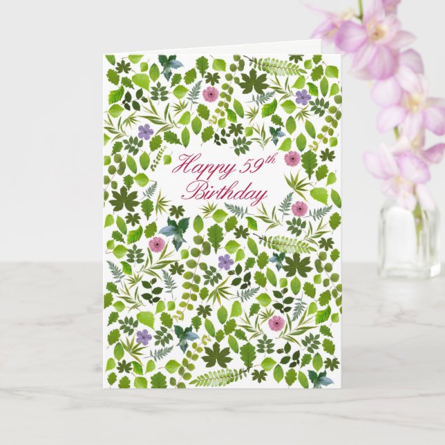 Cartão de 59.º Aniversário de Folhas Espalhadas (Orquídea)
