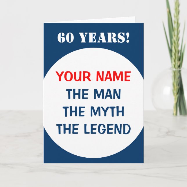 Cartão de 60º aniversário para homens | O homem mi (Frente)