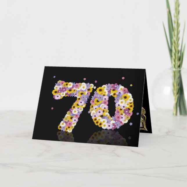 Cartão de 70 com letras voadoras (Frente)