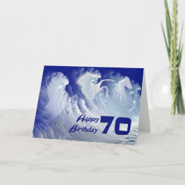 Cartão de 70 de aniversário com cavalos surfs bran
