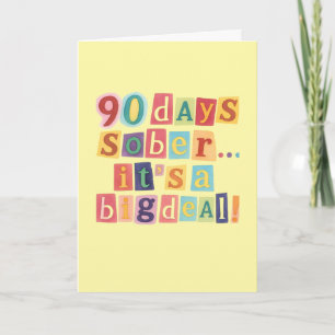cartão de 90 dias de sobriedade com envelope 5x7