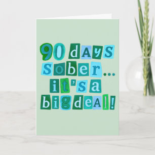 cartão de 90 dias de sobriedade com envelope 5x7