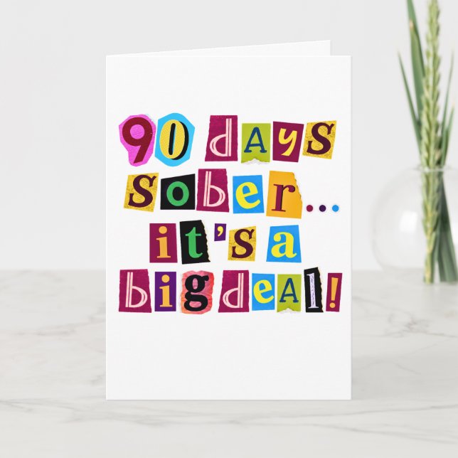 cartão de 90 dias de sobriedade com envelope 5x7 (Frente)