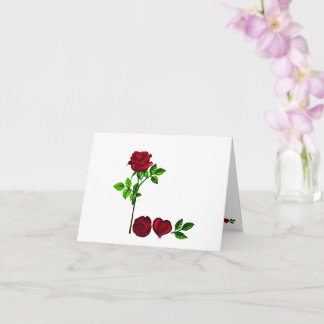 Cartão de Abertura com Rosa L O V E Pintada à Mão