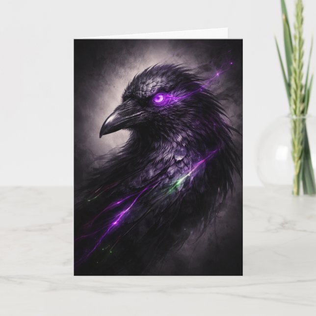 Cartão de Abertura Dark Bloom Raven (Frente)