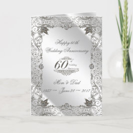 Cartão de Abertura de Aniversário de 60 anos Flour