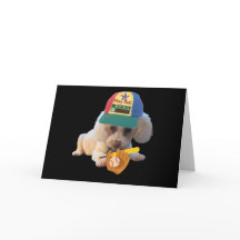 Cartão de Abertura Poodle Brinca Bola