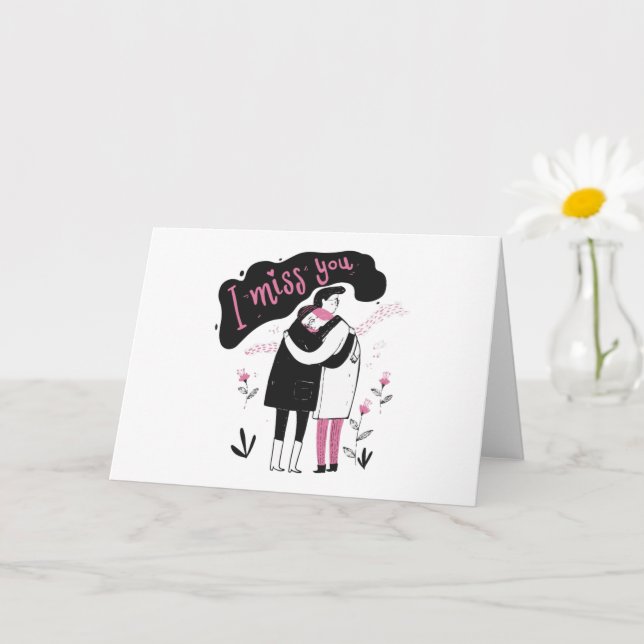 Cartão de Abraço, Te Amo, Adorável Cartão de Amor, (Planta pequena)