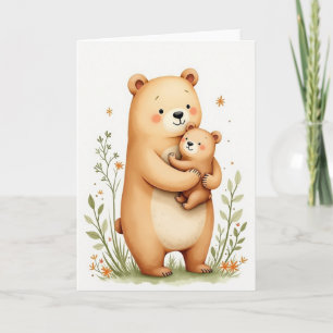 Cartão de Abraços de Urso em Aquarela