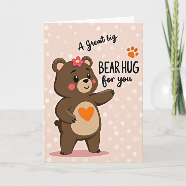 Cartão de Abraços de Urso Opaco (Frente)
