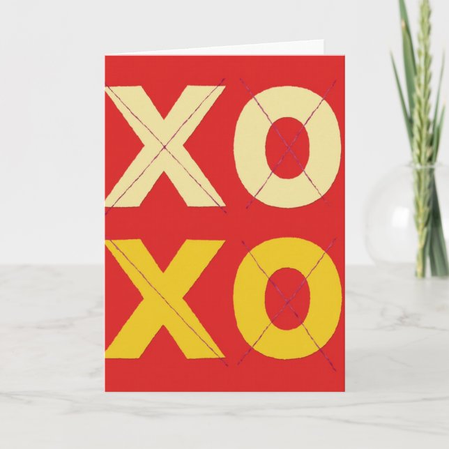 Cartão de Abraços e Beijos Xoxo (Frente)