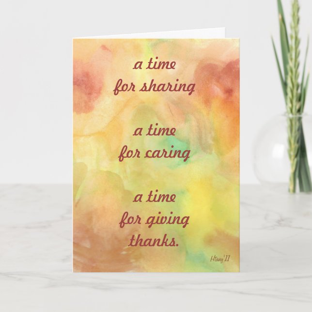 cartão de ação de graças (Frente)