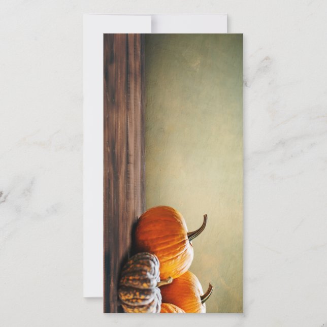 Cartão de Ação de Graças com abóboras de outono (Frente)