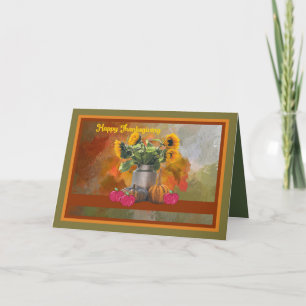 Cartão de Ação de Graças com Girassóis