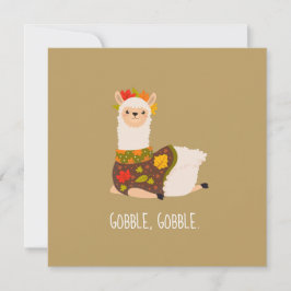 Cartão de Ação de Graças da Funny Llama Turkey