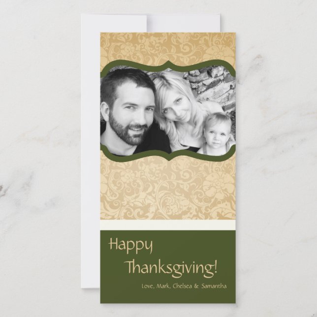 Cartão de Ação de Graças de Folhagem de Árvore de  (Frente)