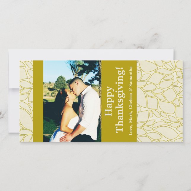 Cartão de Ação de Graças de Folhagem de Árvore de  (Frente)