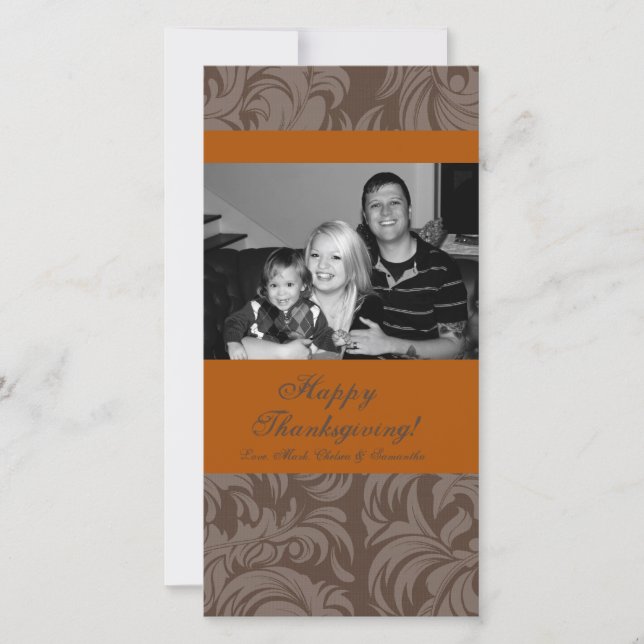 Cartão de Ação de Graças de Folhagem de Árvore de  (Frente)