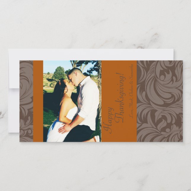 Cartão de Ação de Graças de Folhagem de Árvore de  (Frente)