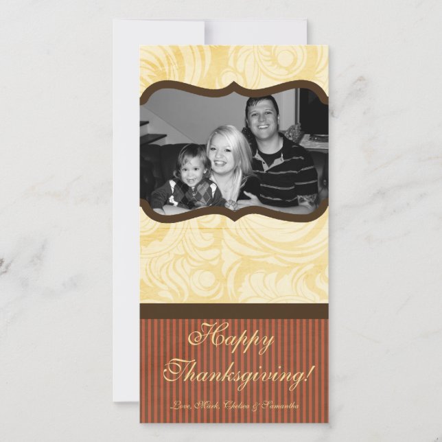 Cartão de Ação de Graças de Folhagem de Árvore de  (Frente)