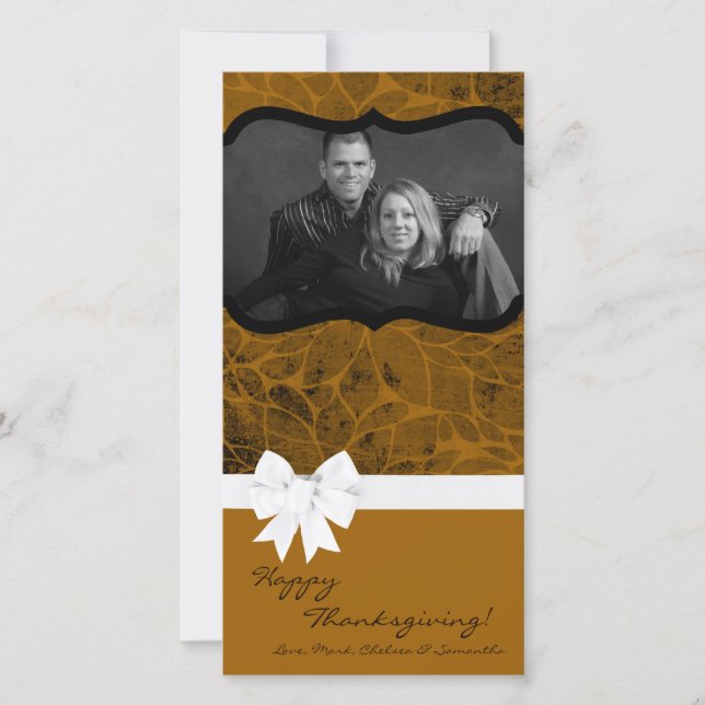 Cartão de Ação de Graças de Folhagem de Árvore de  (Frente)