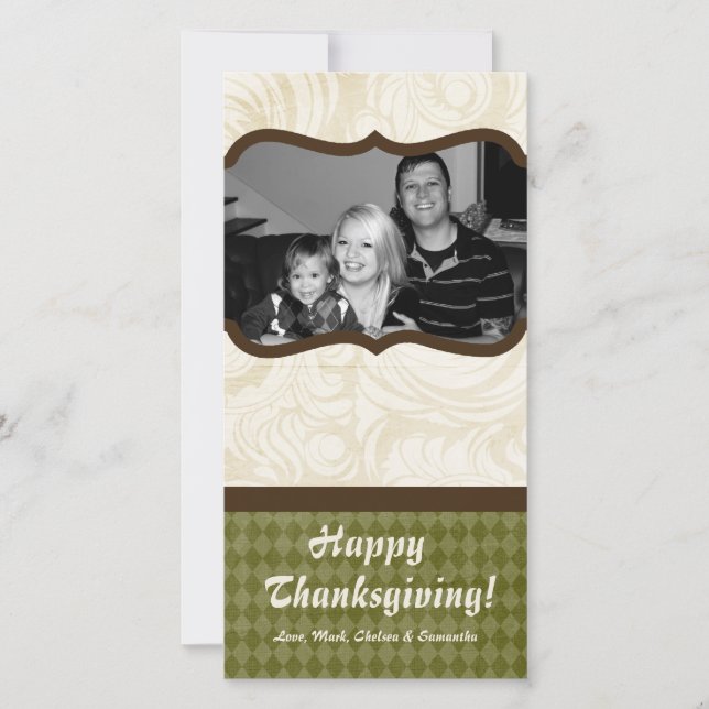 Cartão de Ação de Graças de Folhagem de Árvore de  (Frente)