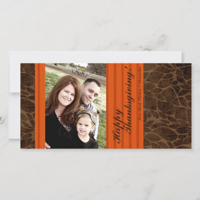 Cartão de Ação de Graças de Folhagem de Árvore de  (Frente)