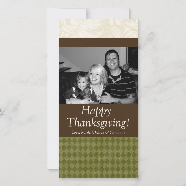 Cartão de Ação de Graças de Folhagem de Árvore de  (Frente)