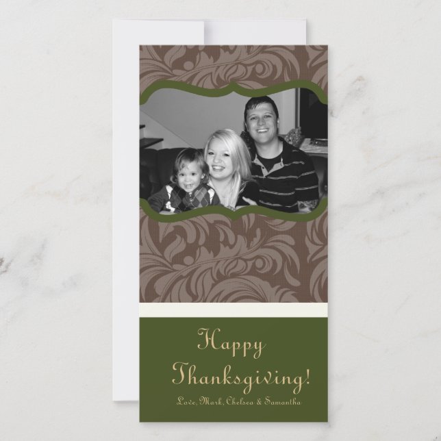 Cartão de Ação de Graças de Folhagem de Árvore de  (Frente)