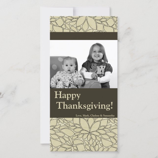 Cartão de Ação de Graças de Folhagem de Árvore de  (Frente)