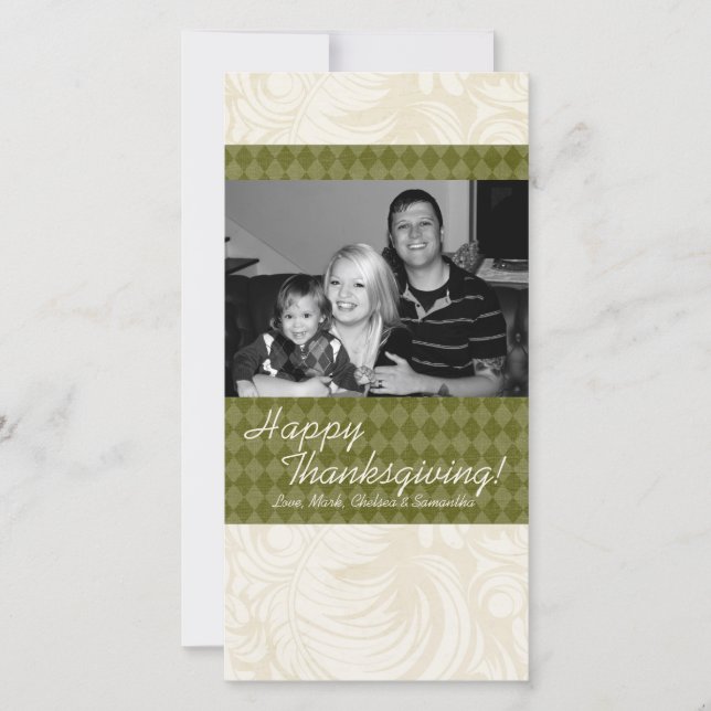 Cartão de Ação de Graças de Folhagem de Árvore de  (Frente)