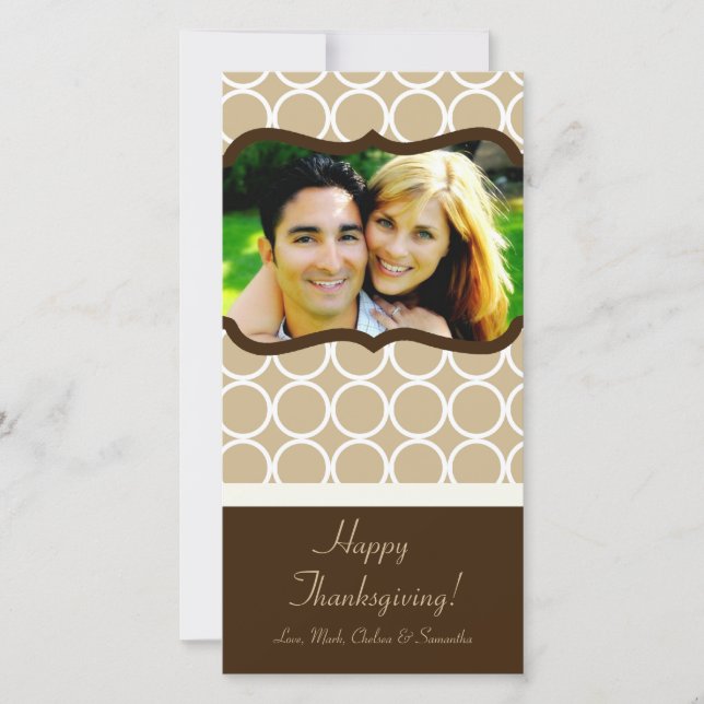 Cartão de Ação de Graças de Folhagem de Árvore de  (Frente)