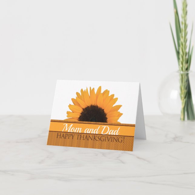 Cartão de Ação de Graças de Mãe e Pai (Frente)